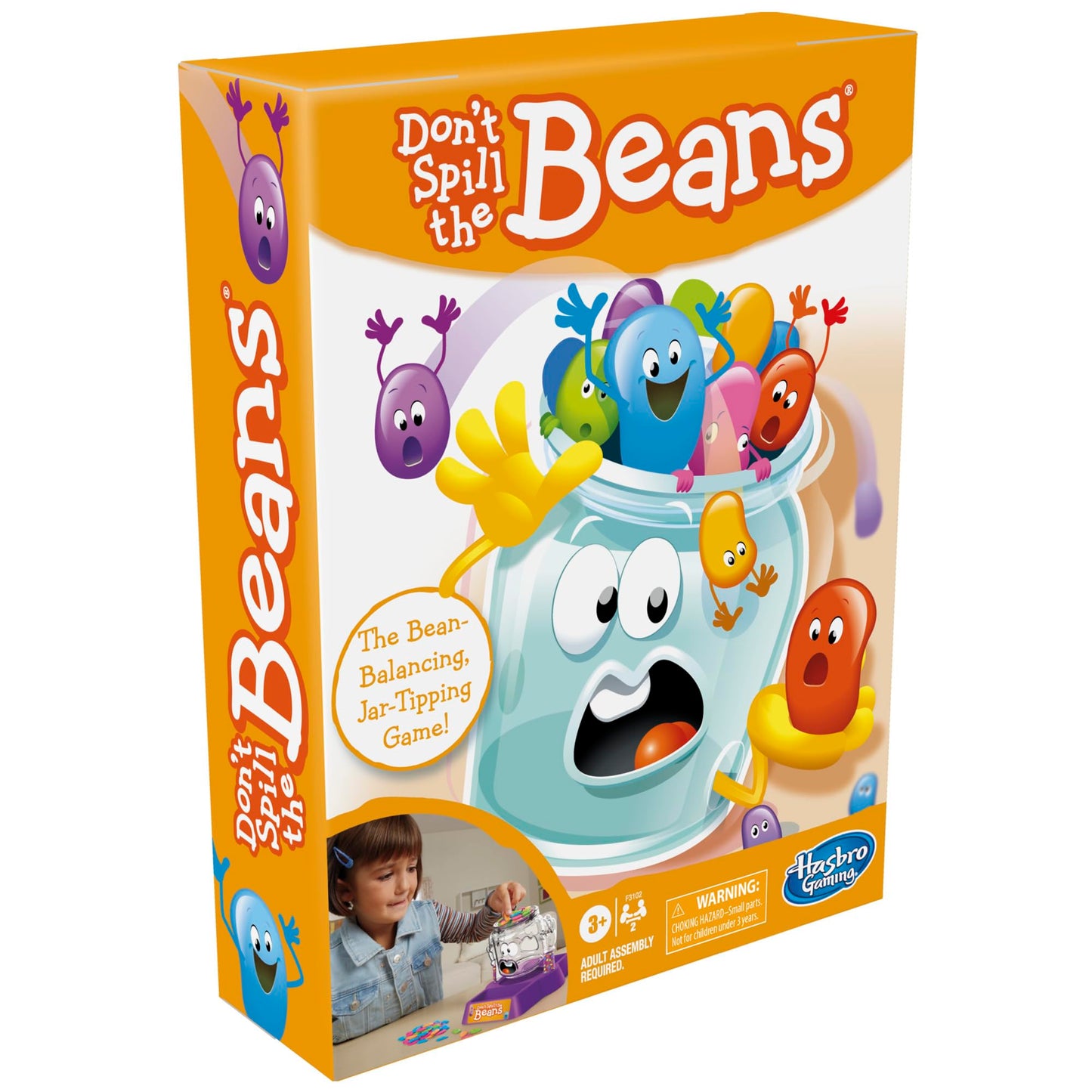 Hasbro Gaming Don't Spill The Beans Game for Kids, Easy and Fun Balancing Game for Children Ages 3 and Up, Preschool Games for 2 Players, Kids Board Games