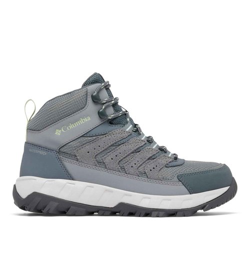 Columbia Womens Strata Trail Mid Waterproof, Titanium Grey Steel/Sage Leaf, 9
