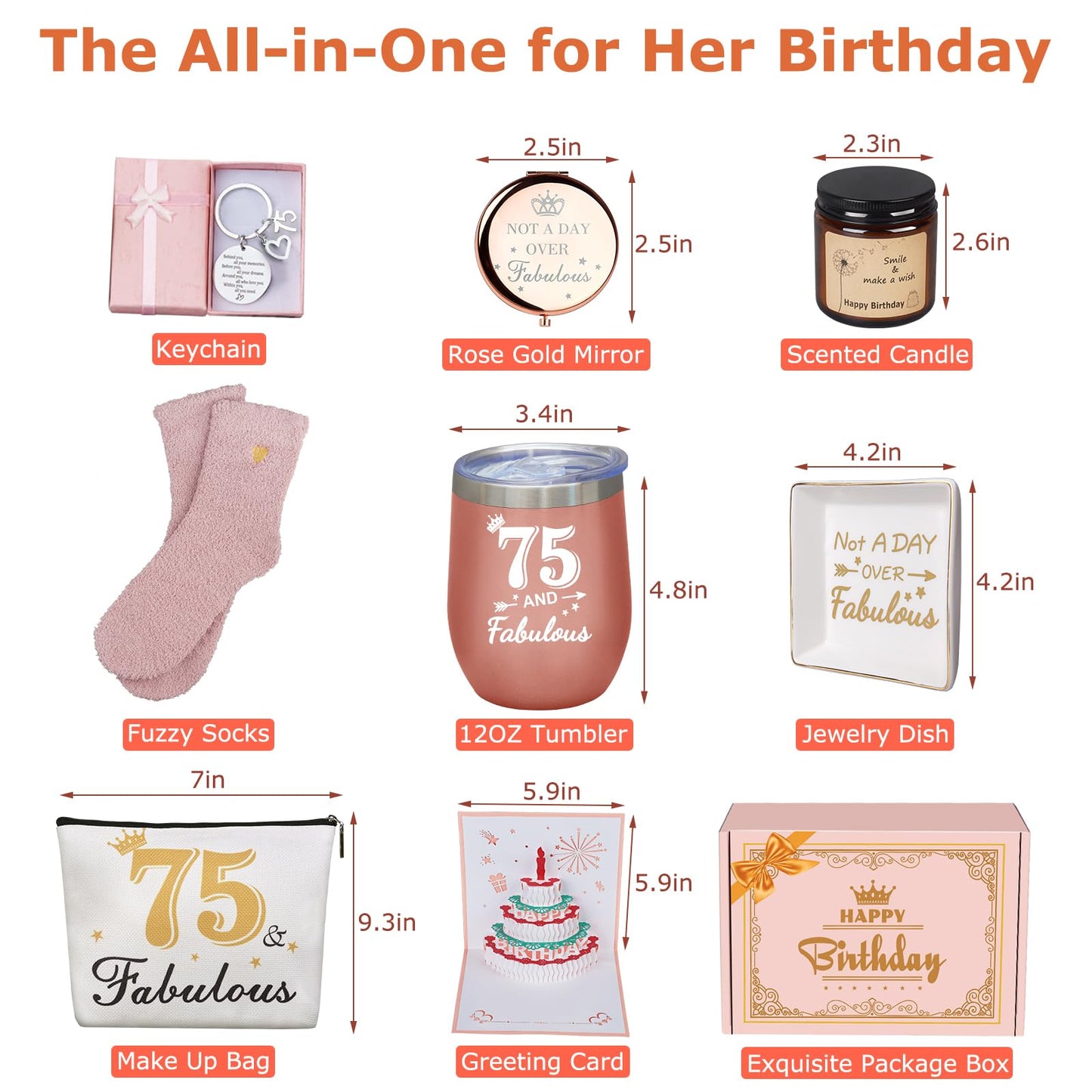 75th Birthday Gifts For Women, Happy 75th Birthday Gifts For Her Best Friend Mom Sister Wife Turning 75, Gift For 75 Year Old Woman Birthday Unique, Funny Birthday Gift Box Ideas