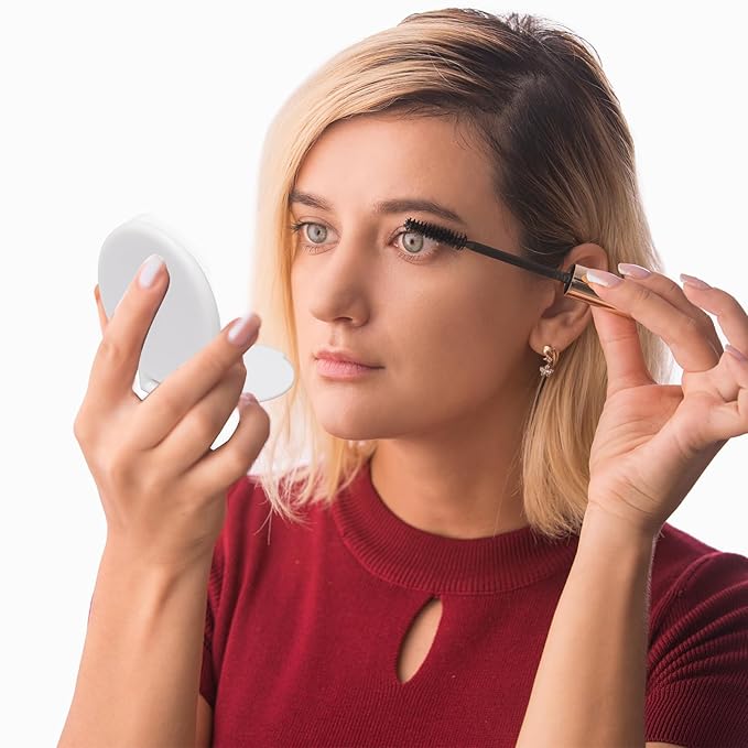 82 Pcs Compact Mirror Bulk, Women Portable Mini Folding Round Makeup Mirror for Purse, Travel, and Daily Use (White)