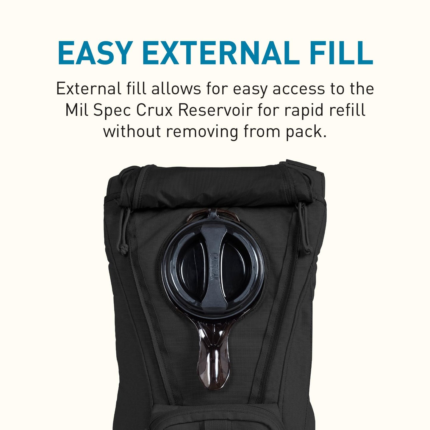 CamelBak Ambush Tactical Hydration Backpack, Low‑Profile MOLLE Design with 100oz Mil‑Spec Crux Reservoir, Black 2.0