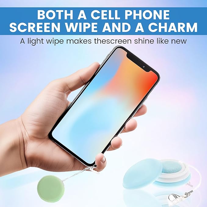 Macaron Phone Screen Cleaner, 2026 New Portable Mobile Phone Screen Wipe, Multifunctional Screen Eyeglasses Brush Cleaner for Travel or Office (4 Pcs)