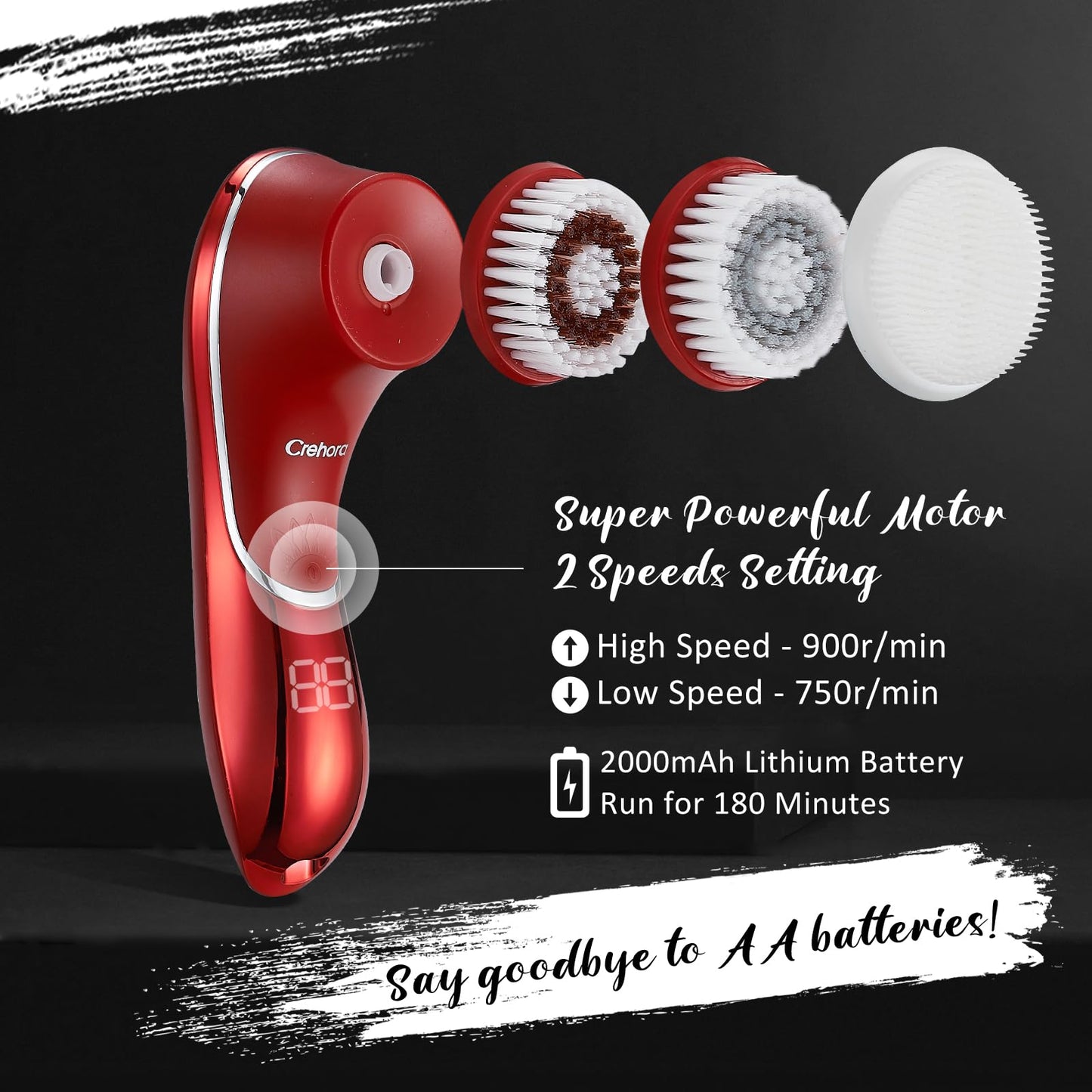 Facial Cleansing Brush, Electric Face Scrubber, Facial Cleansing Brush Rechargeable IPX-7 Waterproof Rotating Face Scrubber for