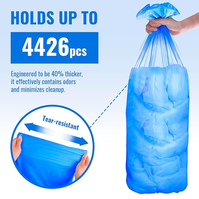 Compatible with Diaper Genie Pails Diaper Pail Refills | 8 Pack Lemon Scent Continuous Liner Rolls for Baby | Leak-Resistant Odor-Control Refill Bags with Flexible Long-Roll Design