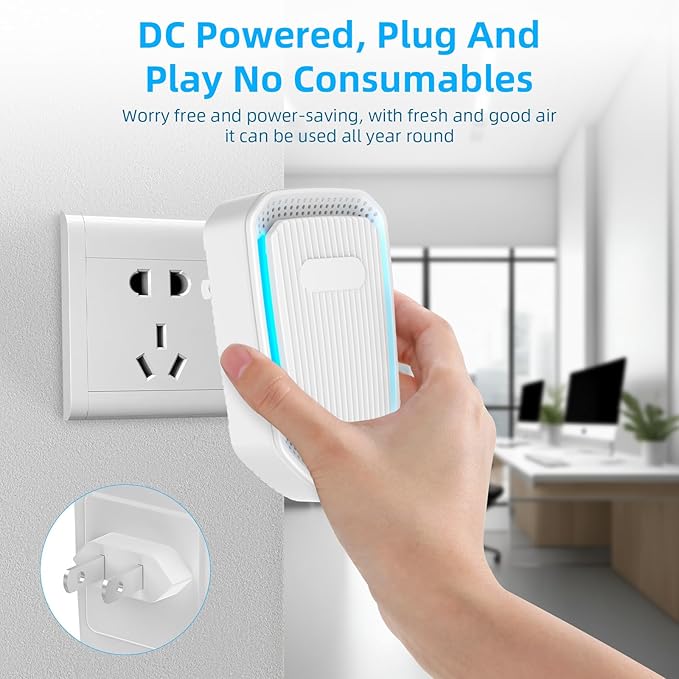 Air Ionizers for Home Plug In,Air Purifier Plug in Wall,Negative Ion Air Purifier for Bedroom -Quiet Operation Air Freshener for Home, Bedroom, Office, Garage Room,Odor,Pets Smell(8)