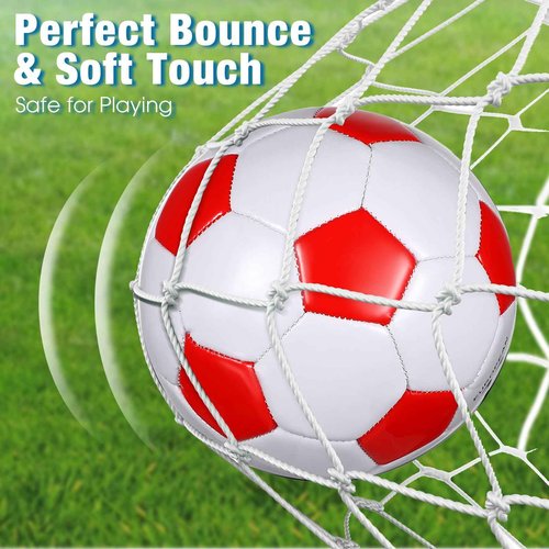 Libima 12 Pcs Soccer Balls with Pump Official Size 3/4/5 Soccer Ball Bulk for Child Adult School Sport Training Practice Christmas Operation(Size 4,Red, Blue, Black)