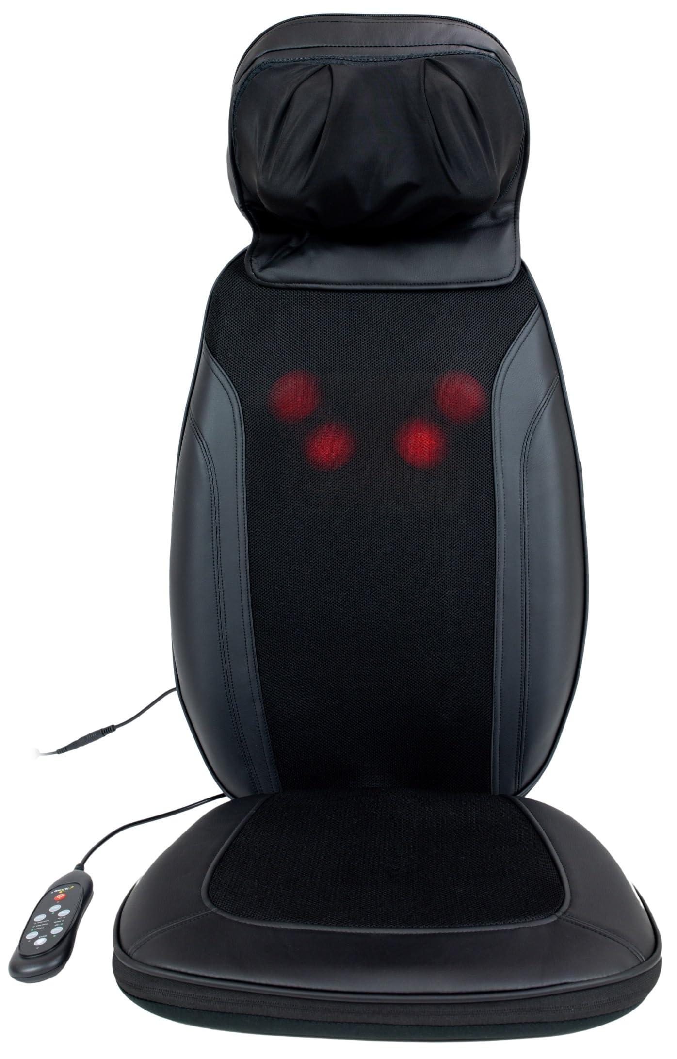 iLiving 3D Shiatsu Kneading Back Massage Cushion with Heat and Vibration, Black