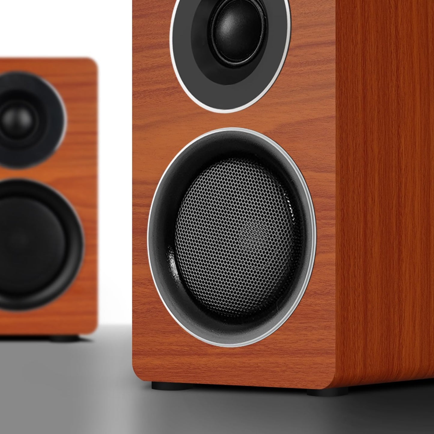 ZQMMSPK Computer Speakers with Subwoofer, 2.1 Gaming Speaker System for Desktop PC, 100W RMS, 6.5" Deep Bass, Bluetooth 5.3, AUX/RCA/Optical/Coaxial, Surround Sound for PC/Monitor/TV - Brown