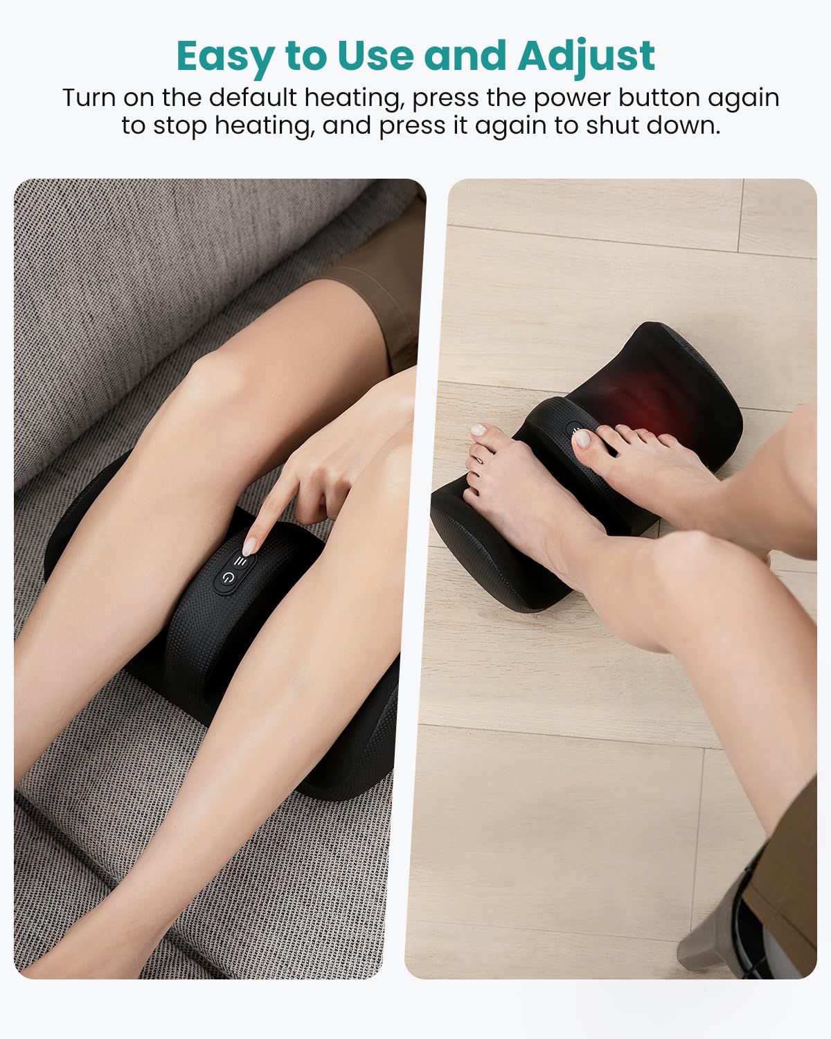 Nekteck Foot Massager with Heat & Foot Roller, Shiatsu Calf Leg Massager for Circulation and Neuropathy Pain Relief for Feet Care Home Office Gadgets Relaxing Gifts for Women Men Mom Dad Birthday Gift