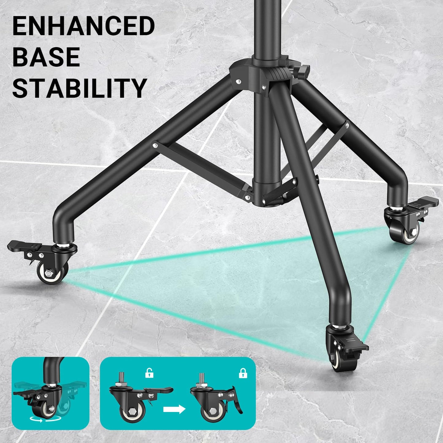 Facilife Projector Stand Tripod on Wheels, Adjustable Height 31-56 Inches, Laptop Tripod Stand Rolling, Heavy Duty Projector Tripod Metal Construction, Multifunctional for Office & Home