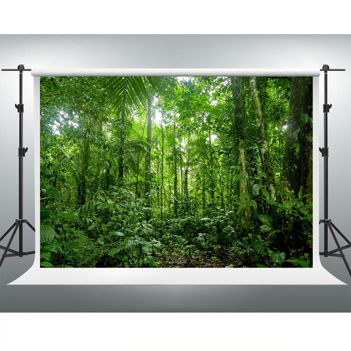 Yongfoto 7X5Ft Spring Rainforest Backdrops For Photography Tropical Jungle Forest Woodland Green Trees Photo Background Nature L