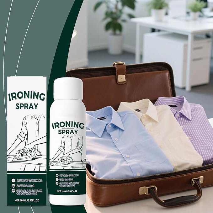 Ironing Spray, Anti Static Mist, 4x14cm, Clothes Iron Spray, Fabric Starch Liquid, No Flaking No Clogging, SmoothFinish Vapor, for Cotton Linen Polyester Wool Silk Home Travel Business