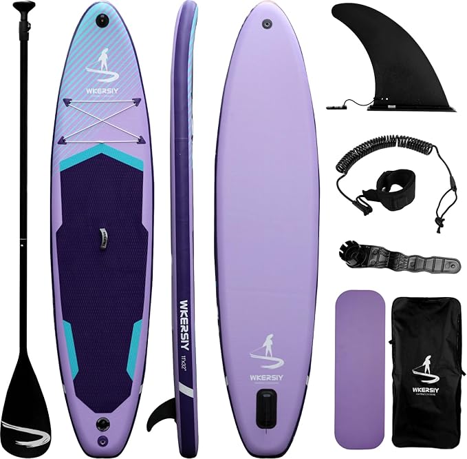 11”32“6 Premium Inflatable Stand Up Paddle Boards with Durable SUP Paddle Board Accessories Wide Stable Design Includes Ba...