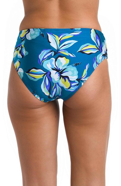 La Blanca Women's Mid Waist Sash Band Swimsuit Bottom, Ocean//Fiji Tropics, 6