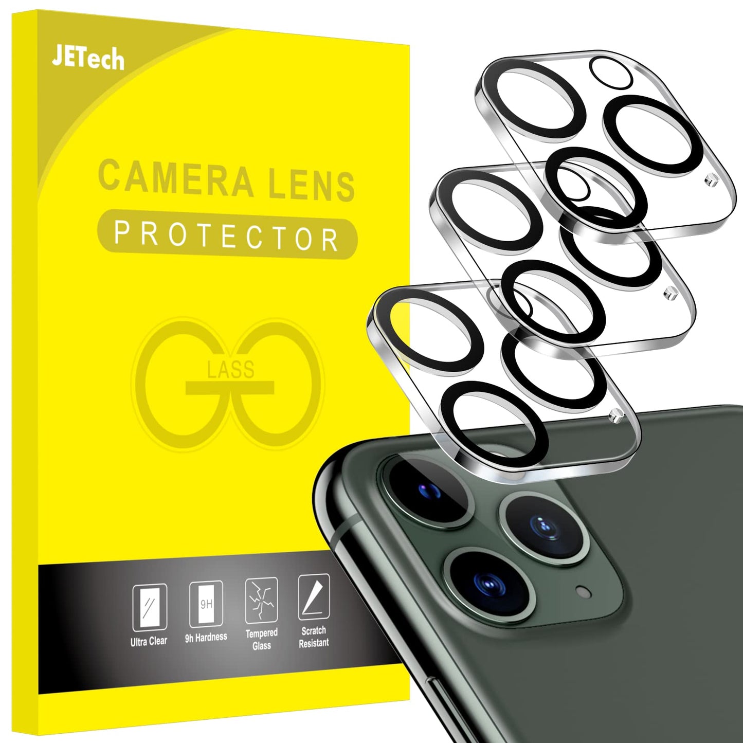 Jetech Camera Lens Protector For Iphone 11 Pro Max 6.5-Inch And Iphone 11 Pro 5.8-Inch, 9H Tempered Glass, Hd Clear, Anti-Scratc
