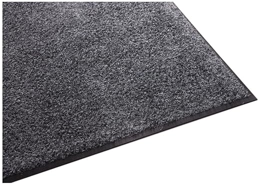 Guardian Platinum Series Indoor Wiper Floor Mat, Rubber with Nylon Carpet, 2'x9', Grey