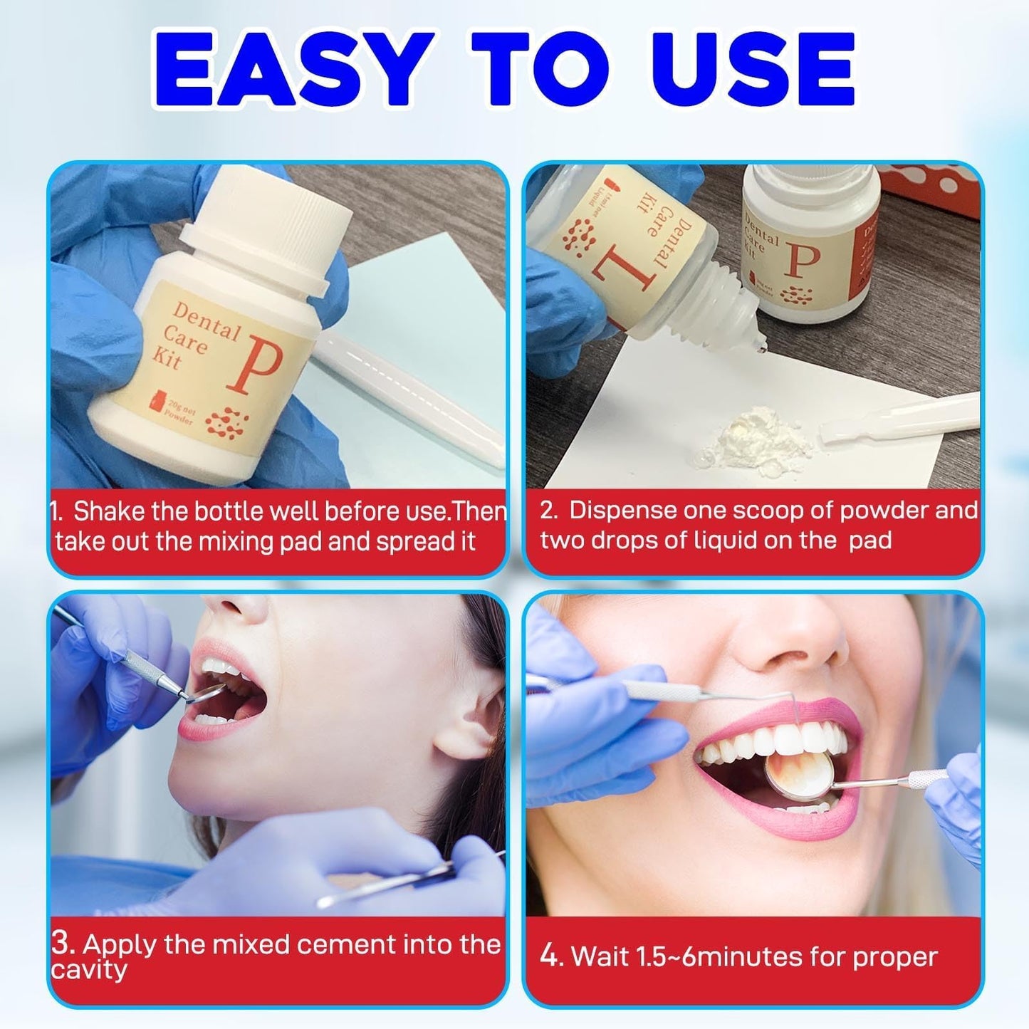 Dental Care Kit Zinc Oxide Eugenol Cement, Tooth Repair Kit for Crowns Filling, Temporary Teeth Fix for Confident Smile