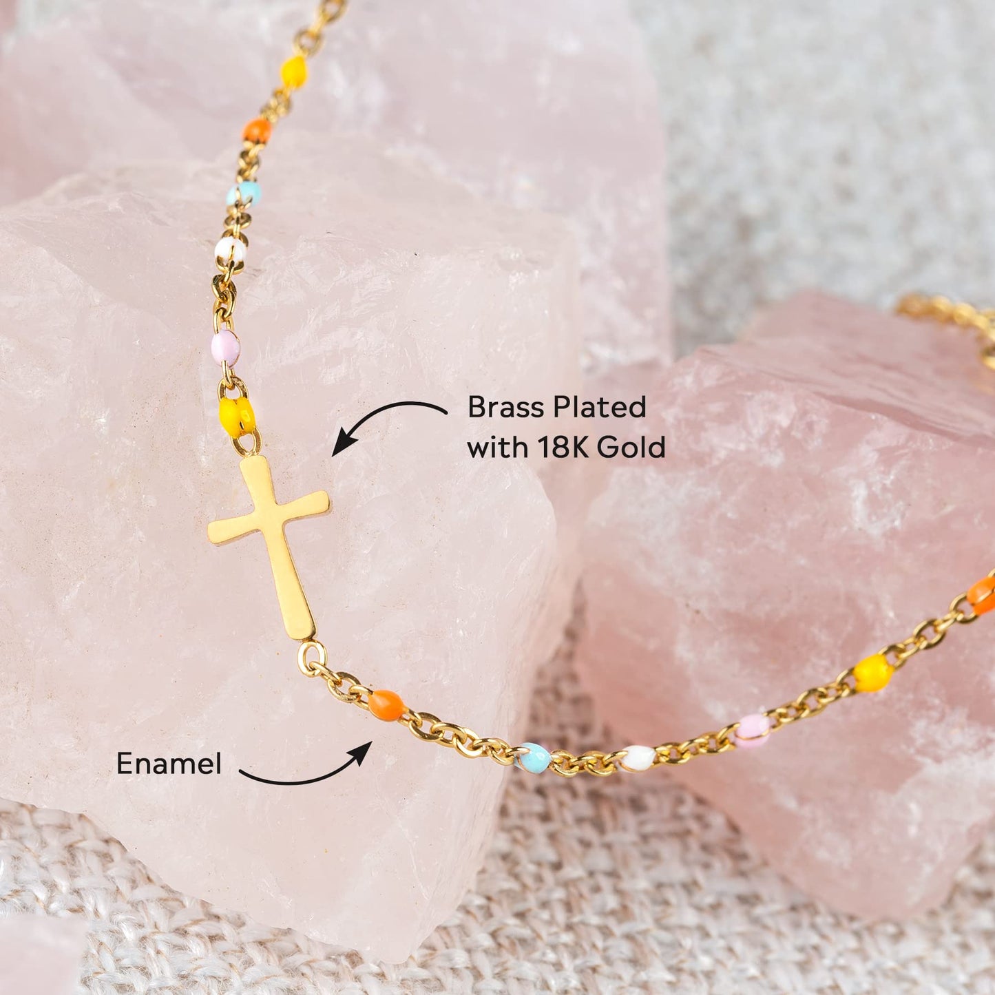 STORYJEWELLERY Friend Gifts for Women, Cross Bracelets for Bestie, Unique Birthday Gifts for Women Friendship, Friend Bracelet, Presents for Female Friends, Bff Jewelry