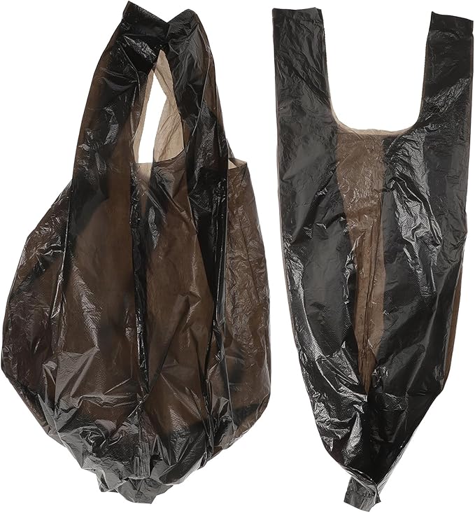 GANAZONO 100pcs Thickened Biodegradable Plastic Garbage Bags Strong Trash Liners for Home Kitchen Bathroom Office Disposable Handheld Refuse Bags Black