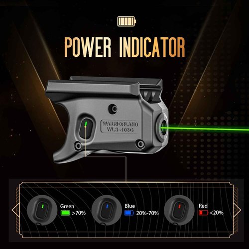 WARRIORLAND Green Laser Sight and Hoster Combo, Fit for Sig Sauer P365 / P365X / P365XL, Green Beam Sight with Power Indicator, Inside Waistband Carry, Right Hand, WLS-103G w/ P365