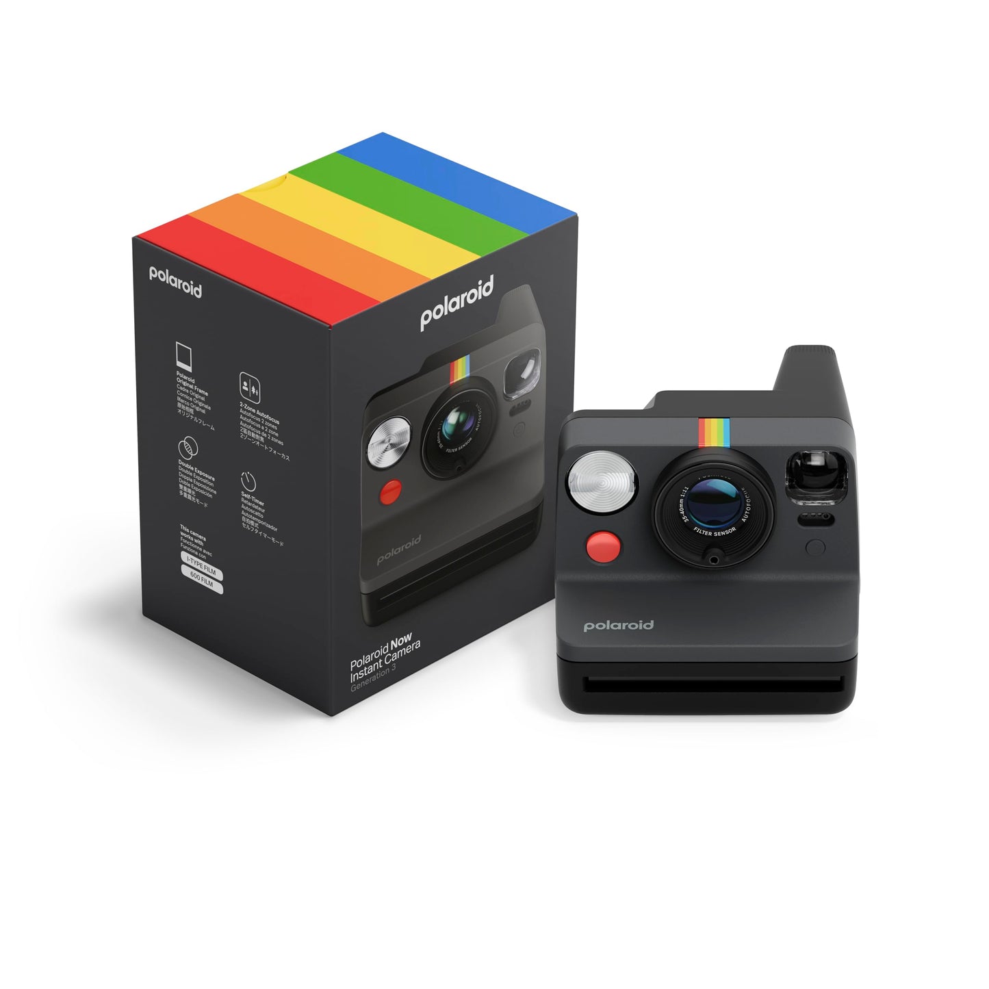 Polaroid Now 3rd Generation I-Type Instant Film Camera - Black - Camera Only No Film (9154)