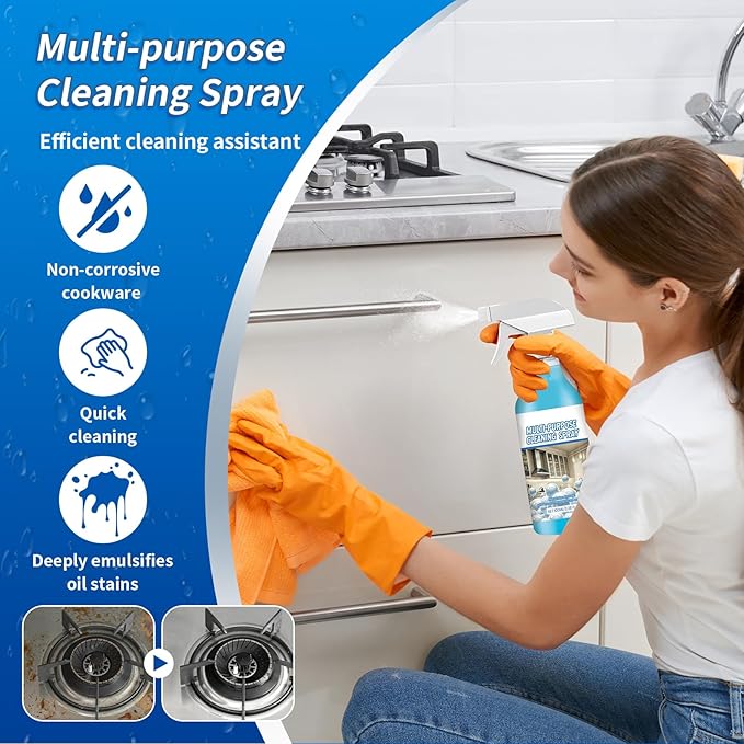 Spray Splash Cleaner, 2026 New Multi Purpose Cleaning Spray, Upgraded Foam Sprays for Ovens, Powerful Degreaser Sprays for Kitchen, Convenient Handheld Cleaner for Home Family (2PCS)