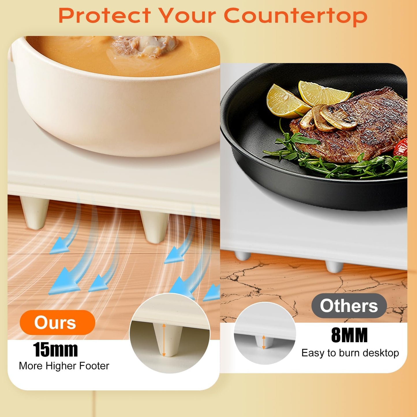 Warming Mat for Food with 9 Temperature Modes, 24"x16" Fast Heating & Foldable Food Warmer for Parties, 2-12Hr Auto Shut-Off & Child-Lock Silicone Heating Mat for Food, Holidays, Countertop, Daily Use