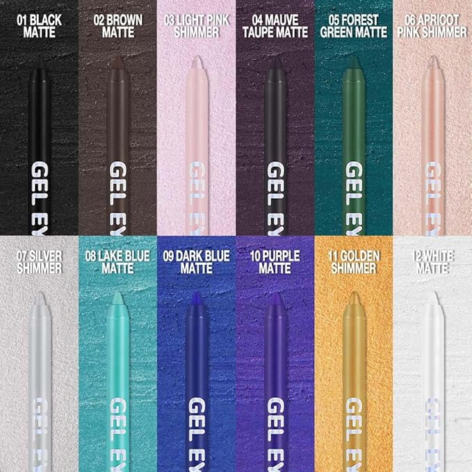 Mauve Taupe Matte Gel Eyeliner Pencil, Multi-Use Waterline Eyeliner with Sharpener, Sharpenable Eye Liner Waterproof Smudge Proof, High Pigmented Eye Makeup Liners, Vegan & Cruelty-Free 04