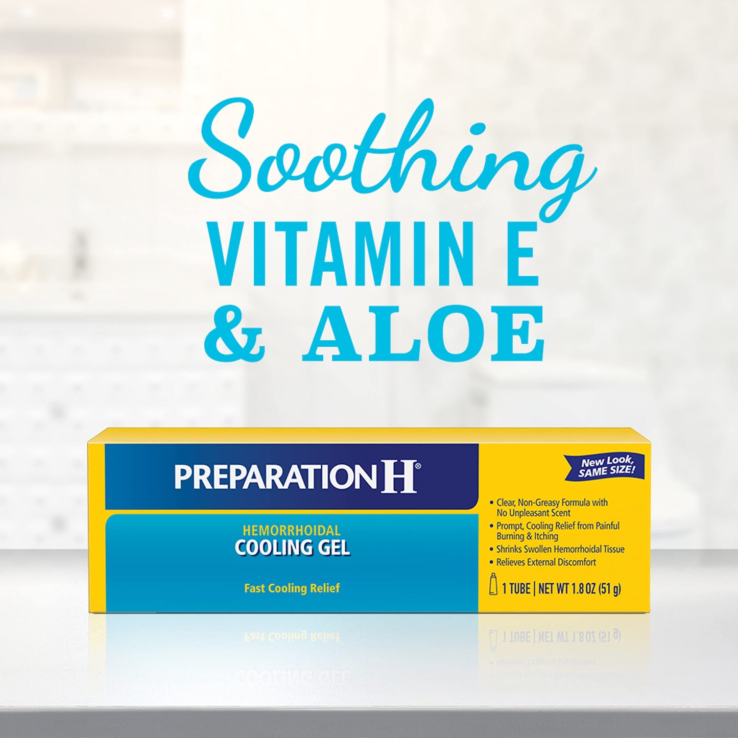 Preparation H Hemorrhoid Cooling Gel with Aloe for Fast Discomfort Relief - 0.9 Oz Tube (Pack of 2)