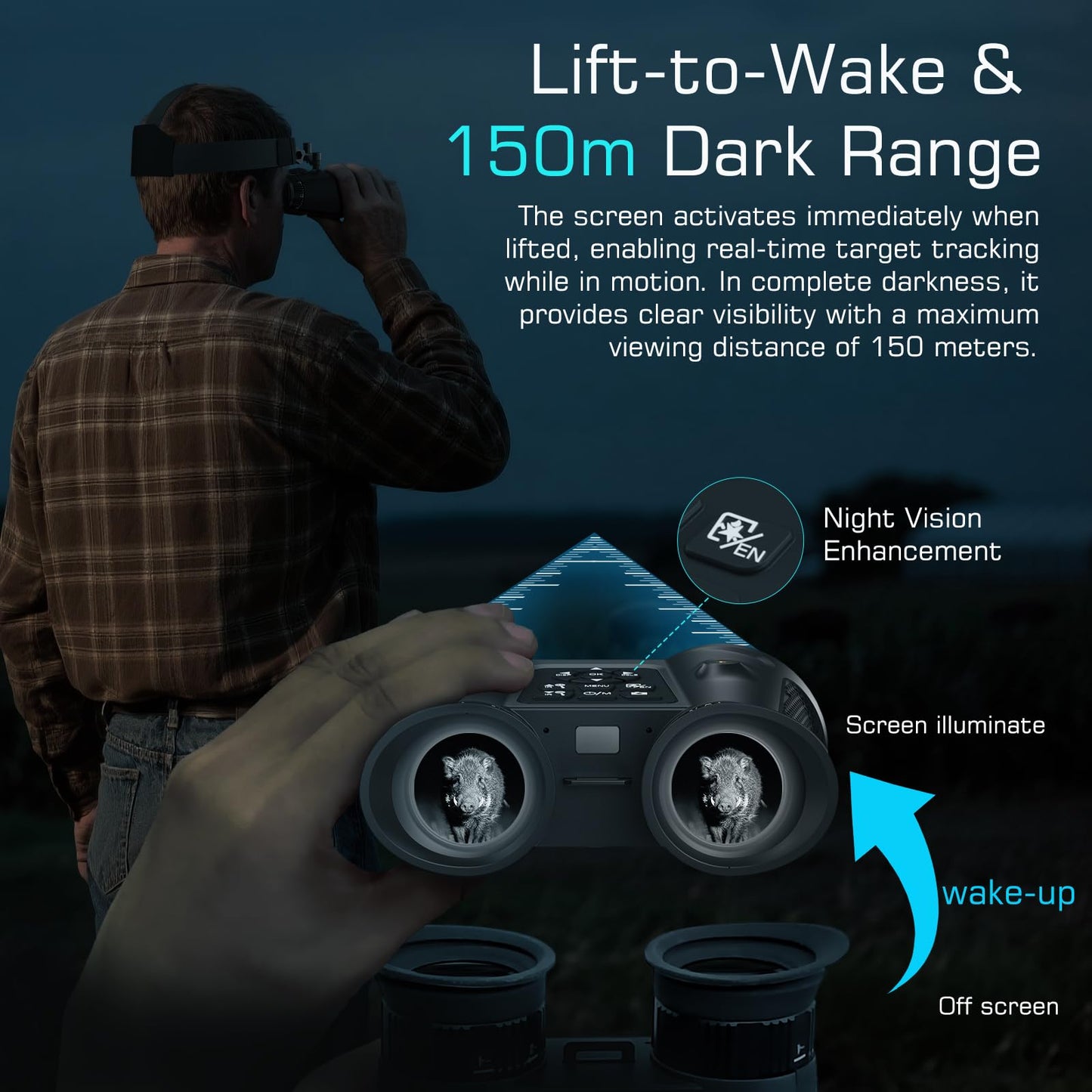 3D VR Night Vision Goggles,8K UHD Night Vision Binoculars for Adults, Auto Wake and Seamless 3D Integration Tech,Infrared Goggles, Rechargeable with 8K Photo & 4K Video,(64 TF Card)