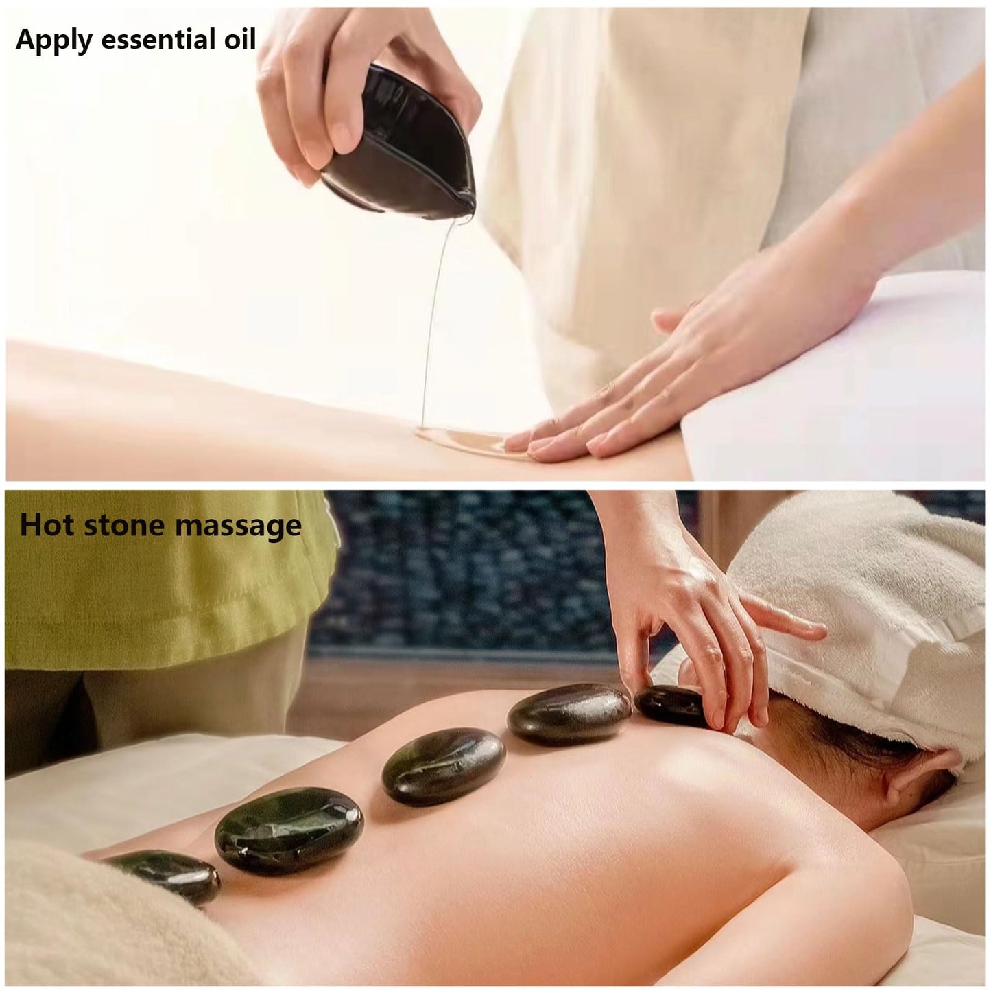 14-Piece Hot Stone Massage Set, Massage kit with Temperature Regulator, Basalt Massage Stone Home Spa Thermal Therapy Relaxation