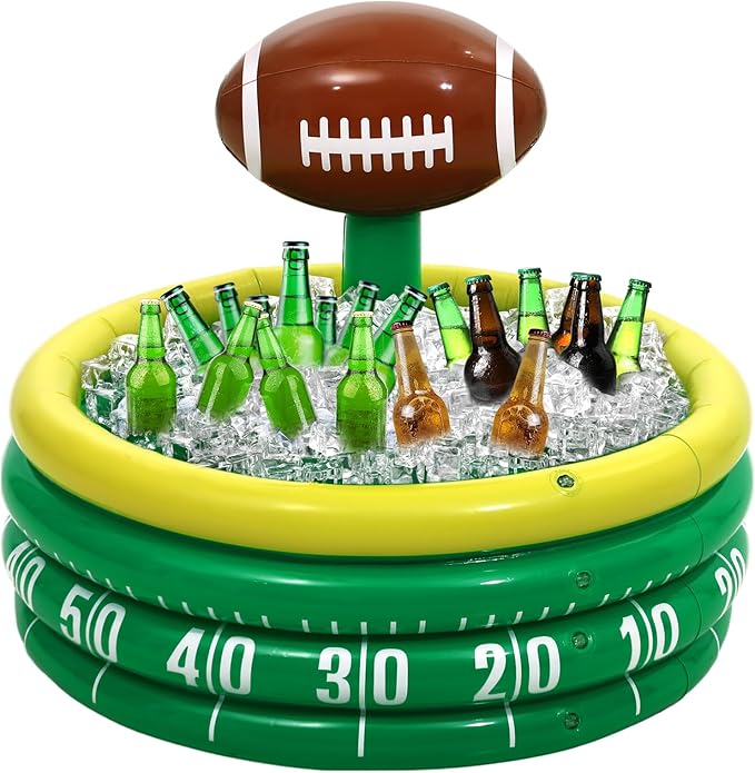 Bencailor Inflatable Cooler Inflatable Football Drink Cooler Toss Game Party Decoration Rugby Basketball Baseball Blow up ...