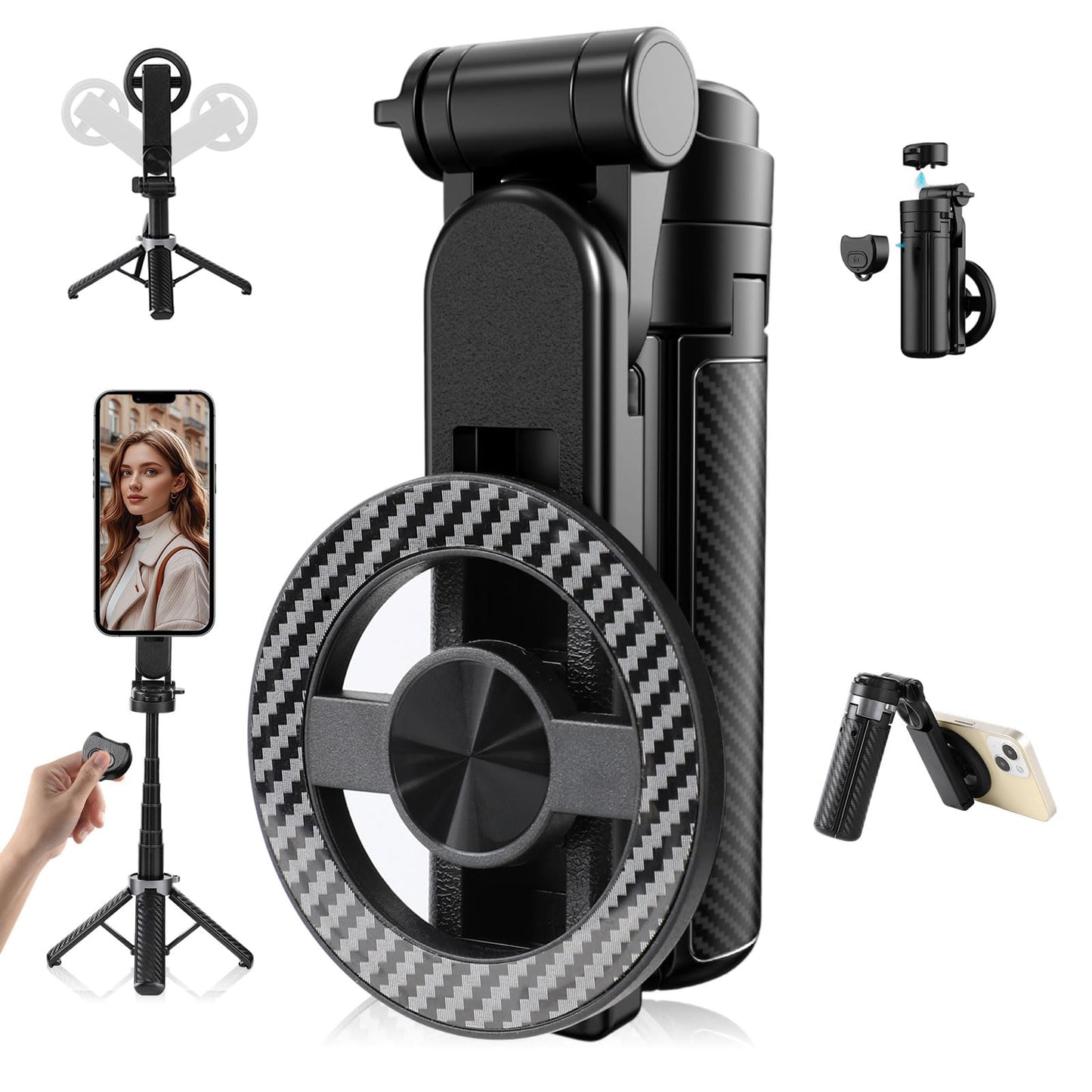 2025 New 4 In 1 Multifunctional Magnetic Selfie Stick, 360 Rotation Phone Tripod With Remote Control, Portable Extendable Mag Tr