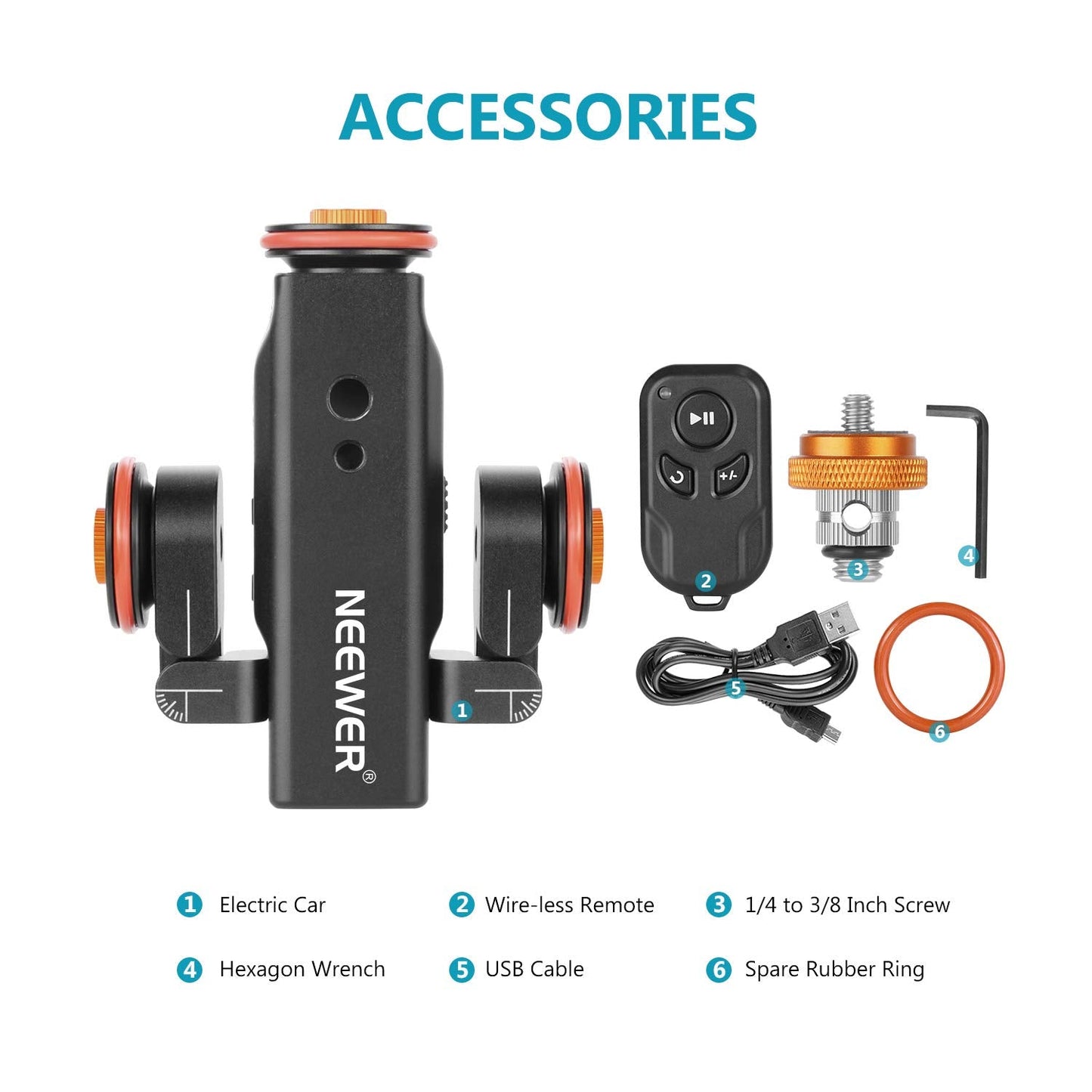 Neewer 3 Wheels Wireless Video Camera Dolly, 3 Speed Motorized Electric Track Rail Slider Dolly Car With Remote Control, Compati