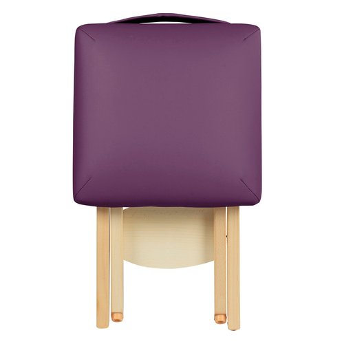 Master Massage Portable Folding Massage Stool - Lightweight Wooden Purple Tattoo Stool - 13" x 13" x 19" Modern, Minimalist Square-Shaped Cushion