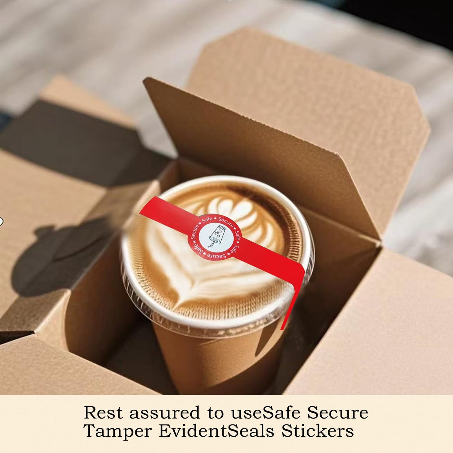 Safe Secure Tamper Proof Stickers Tamper Evident Seals Stickers 1" x 9" - 600 Pcs Food Deliver for Drink Lids Stickers Sealed for Freshness Labels Drink Food Seals（Red）