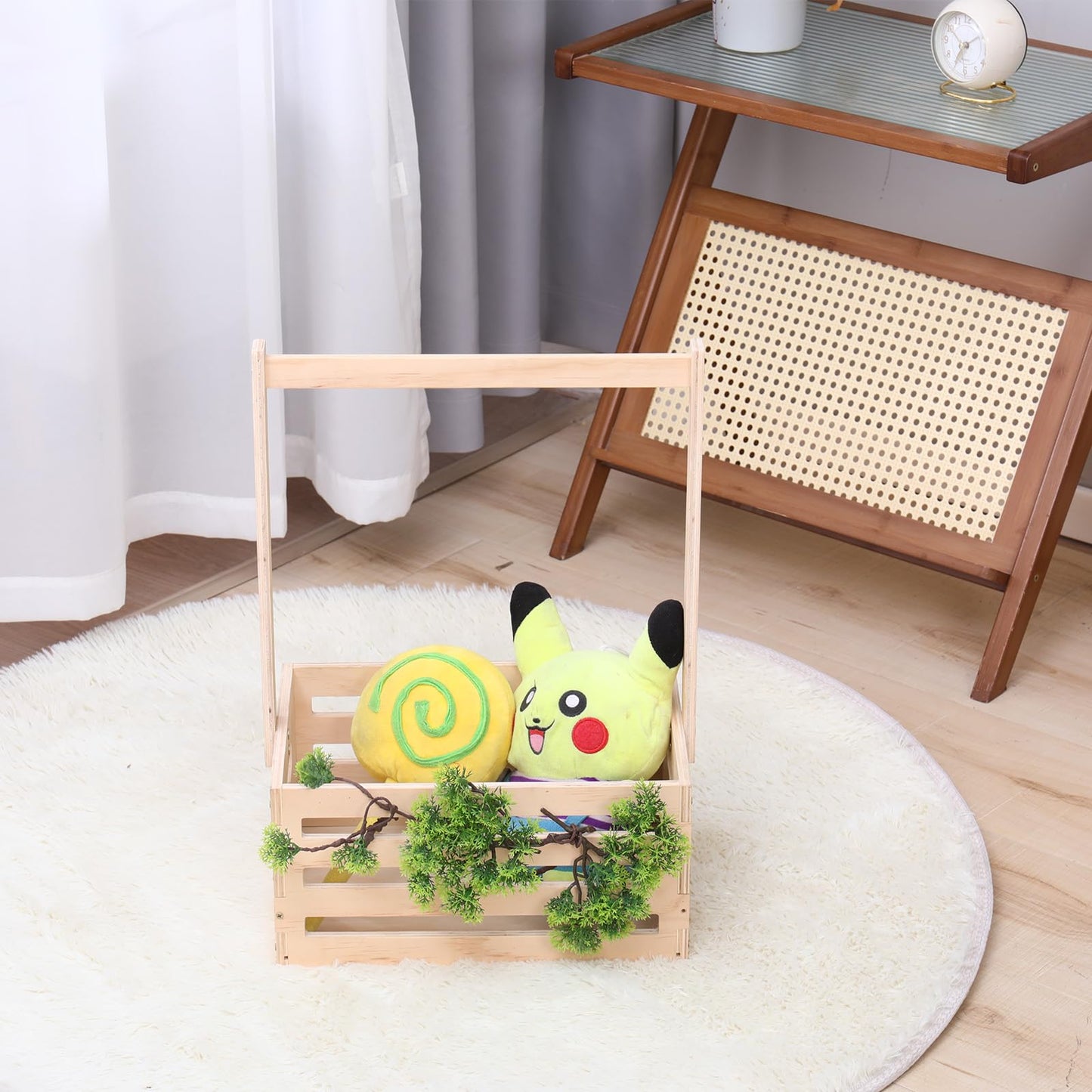 guilai Wooden Baby Shower Crate Closet , Baby Storage nursery Crate Hamper with Handle, Basket for Baby nursery-Excluding hangers