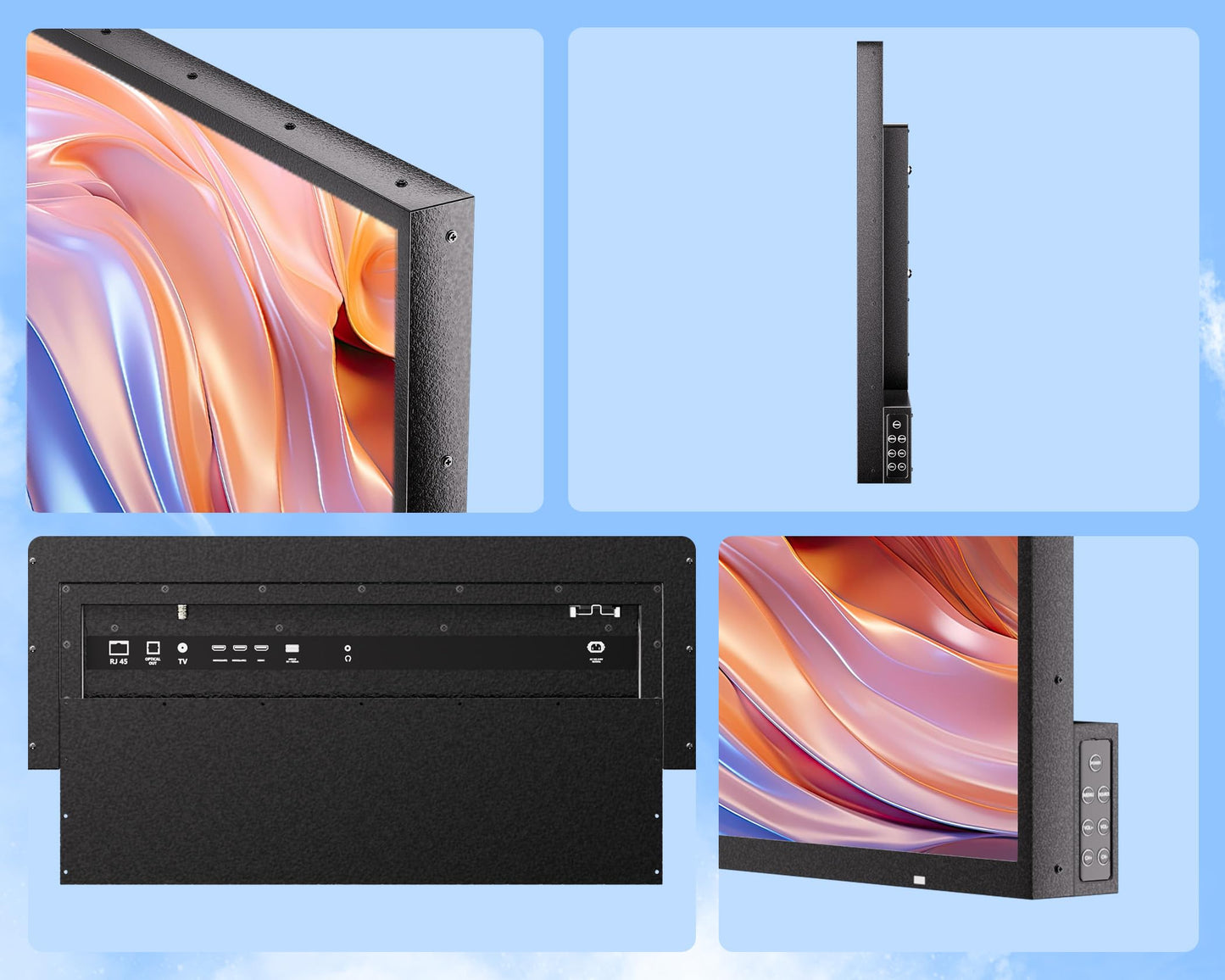 SYLVOX Outdoor TV, 75 inch Smart QLED TV, Full Sun 2000 Nit Sunlight Readable Display, Weatherproof, 4K UHD, IP56 Waterproof, Built-in Speakers, Commercial Grade Smart TVs(2026 Model)
