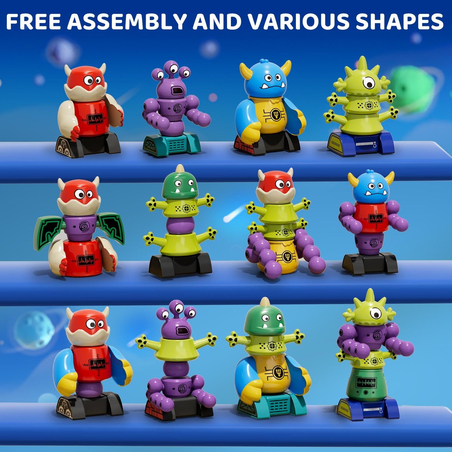 MSKOLER Magnet Robot Toys for Kids 3-5 - Magnetism Stacking Transform Boys Toys for Ages 5-7 with Storage Box, Set for Toldllers Age 3-8 Years Old Girls, Christmas and Birthday Gifts