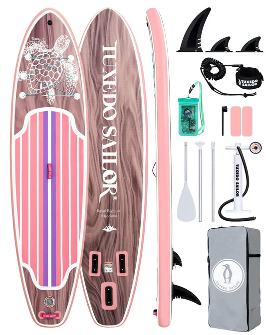 Tuxedo Sailor 11' Inflatable Stand Up Paddle Board with SUP Accessories, Anti-Slip EVA Deck and Large Fin, Paddle Boards for Adults & Youth of All Skill Levels