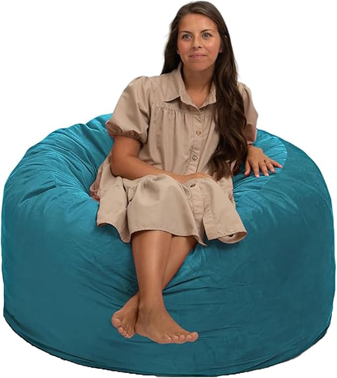 Ultimate Sack 4ft Bean Bag Chair, Oversize Bean Bag Chair for Adults, Comfy Chair Bean Bag Couch Lounge Sofa Loveseat Furniture | Teal Suede