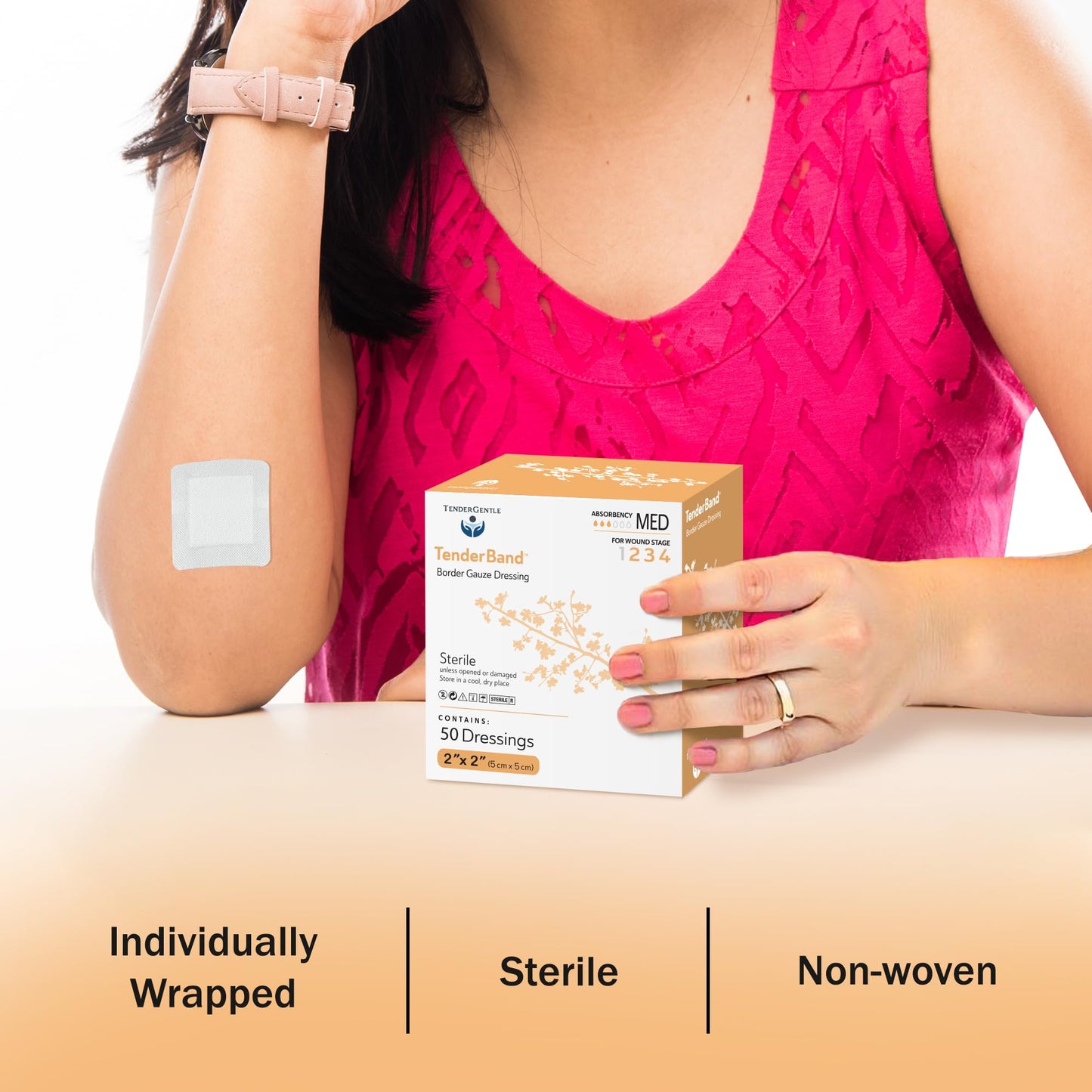 Island Dressing Bordered Gauze 2x2-50 Gauze Bandages for Wound Protection - Good for Hospitals, Medical Facilities, First Aid Kits, and More