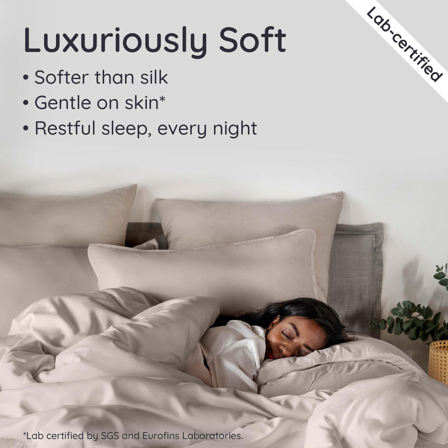 Bambaw 100% Viscose Derived from Bamboo Duvet Cover King Size – 3 Piece Cooling Duvet Cover Set King Size, Extra Soft & Breathable, No Comforter (Sand)