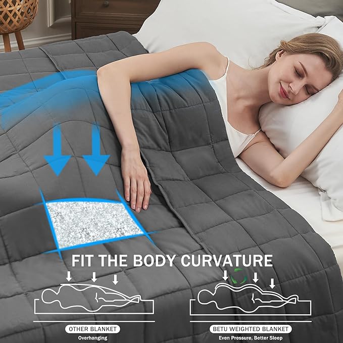 Weighted Blanket for Adults 17lbs, 60"x80", Queen Size Cooling Heavy Throw Blanket for 120-180lbs, Microfiber Soft Thick Big Blankets Weighted Comforter Breathable Gift for Sleeping, Grey