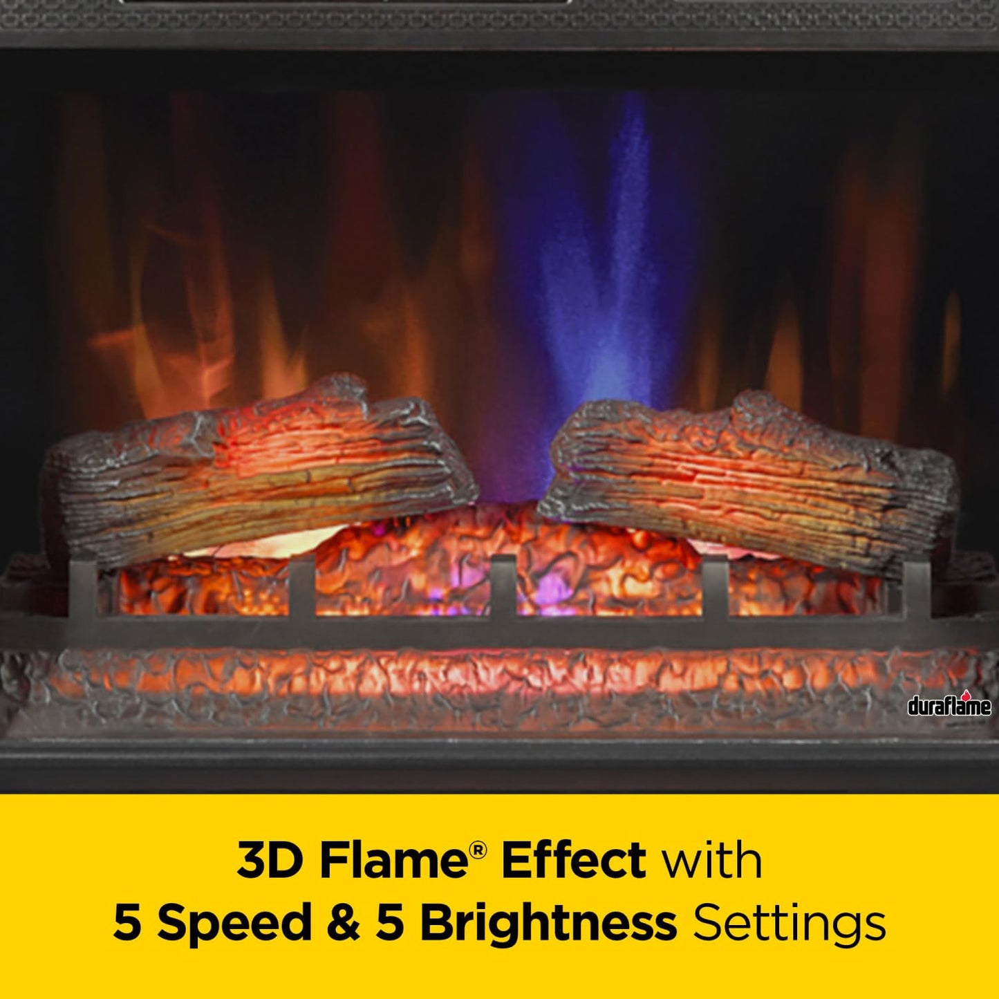 duraflame® Shiplap Wall Mantel Electric Fireplace, Fontana Blue