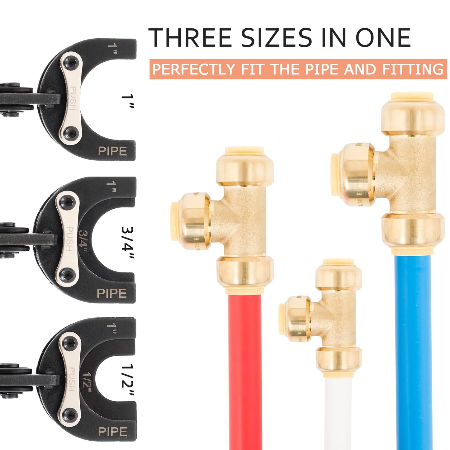 GIANNEER Push to Connect Removal Tool Disconnect Tongs for 1/2”, 3/4”, 1” Push Fitting Pex Removal Tool Improved Version