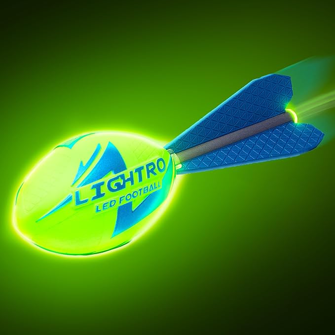 LIGHTRO - Foam Glow in The Dark Football - Super Bright - Smart LEDs - Batteries Included - Football Game for Kids 8 9 10 ...