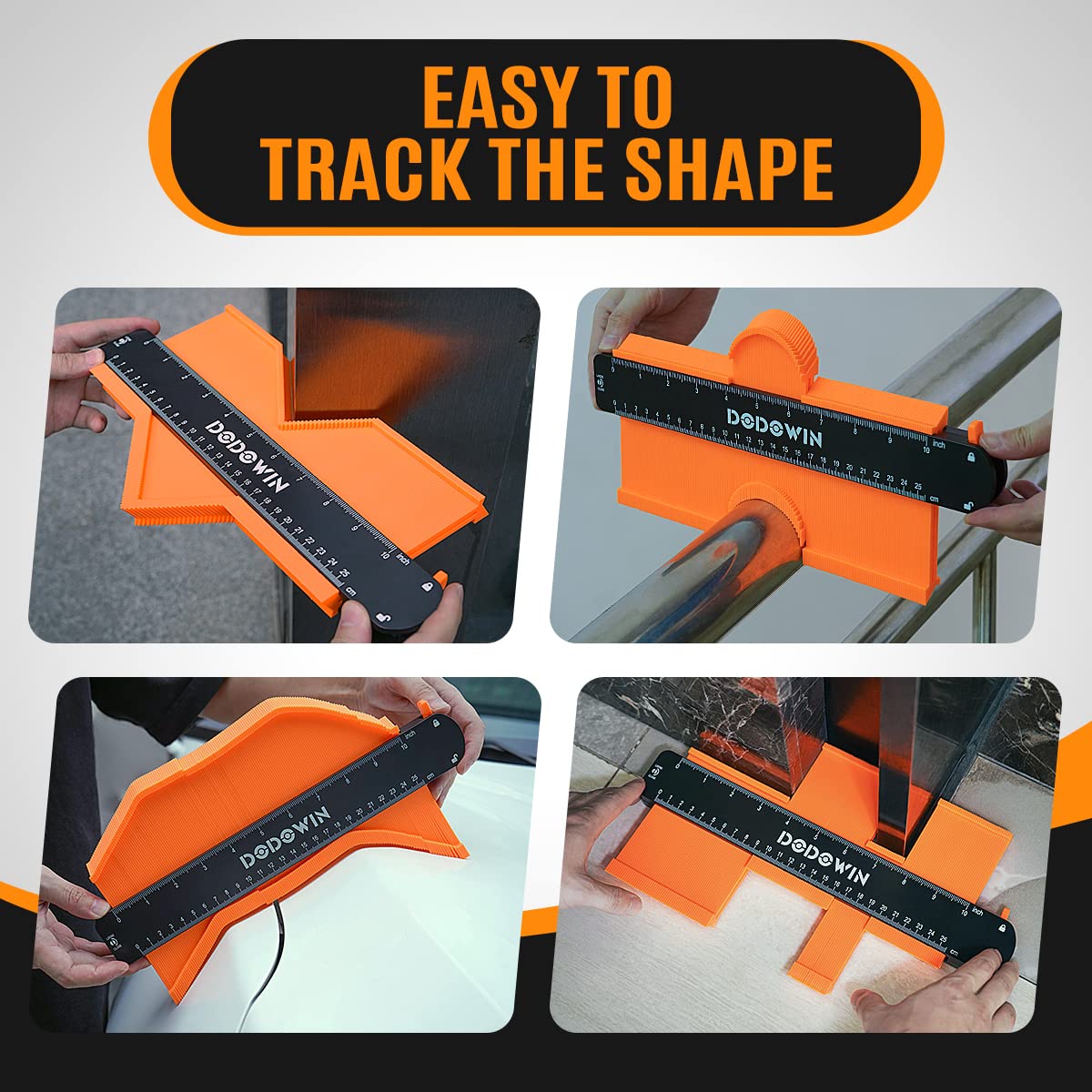 dodowin Contour Gauge Tool,Fathers Day Gifts for Men Birthday Dad Husband Him, Super Gauge Shape Outline Tool for Woodworking, Flooring Measure Tools，Anniversary/Boyfriend Gift