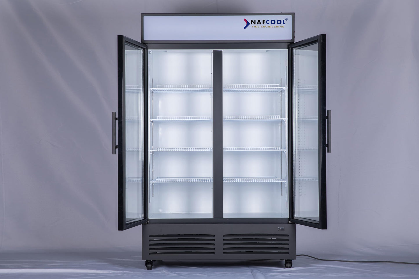 NAFCOOL Commercial Flower Beverage Refrigerator Floral Display Fridge,Two Glass Door Drink Cooler with LED Light Adjustable Shelves,ETL Sanitation,43 Cu Ft,47" Wide,Wheels Not Included