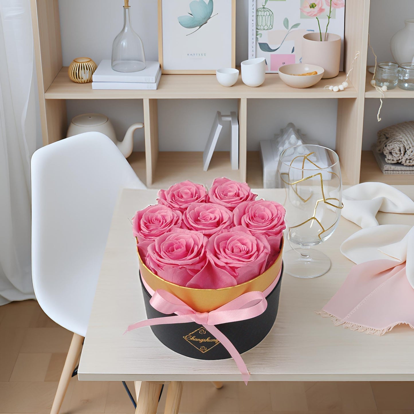Changshunqi Preserved Roses in a Box, Forever Real Rose Preserved Flowers for Delivery, Eternal Rose Last 2-3 Years, Anniversary Birthday Roses Forever Gifts for Women Mothers, Wife, Her, Mom